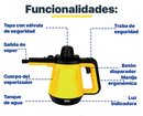 Limpiador a Vapor Portátil con 9 Accesorios