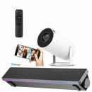Mini Proyector HD 720p con Soporte 4K + Barra Bluetooth